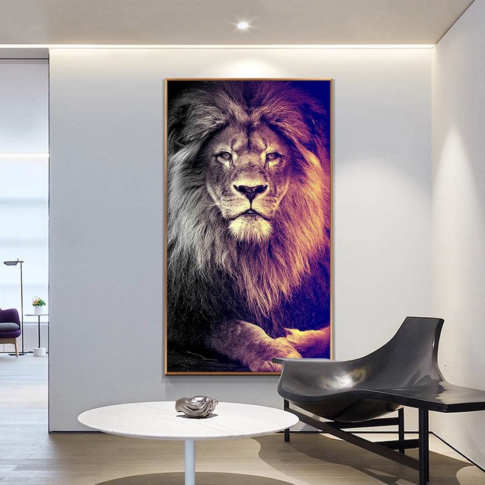 Lion Head Wall Art Canvas