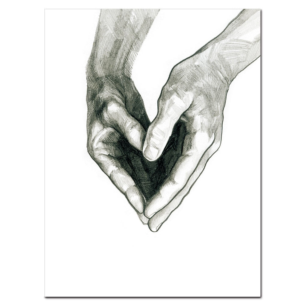 Black and White Love Canvas Art