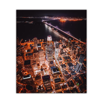 Night Cities Skylines Canvas Art