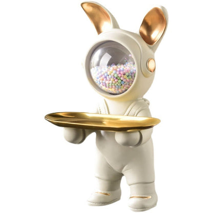 Rabbit Astronaut Tray Statue