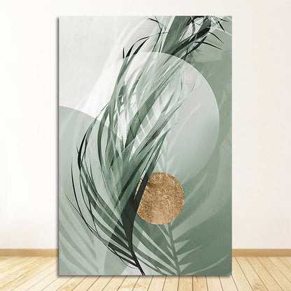 Green Gold Leaf Canvas Art