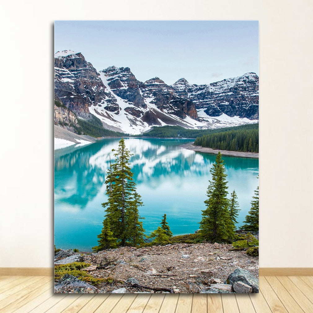 Lake Forest Mountain Canvas Art