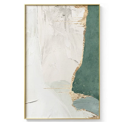 Green White Gold Marble Canvas Art