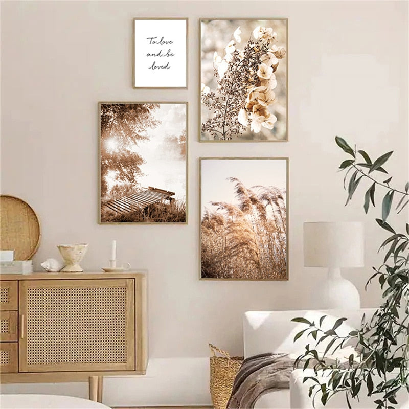 Autumn Sunlight Landscape Canvas Art