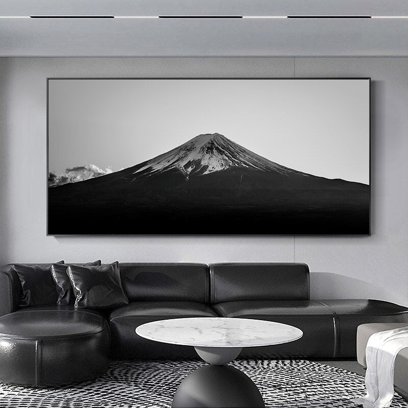 Black And White Mountain Canvas Art