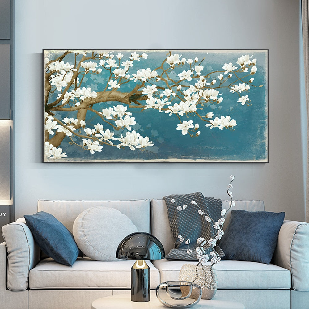 White Flower Oil Painting Canvas Art