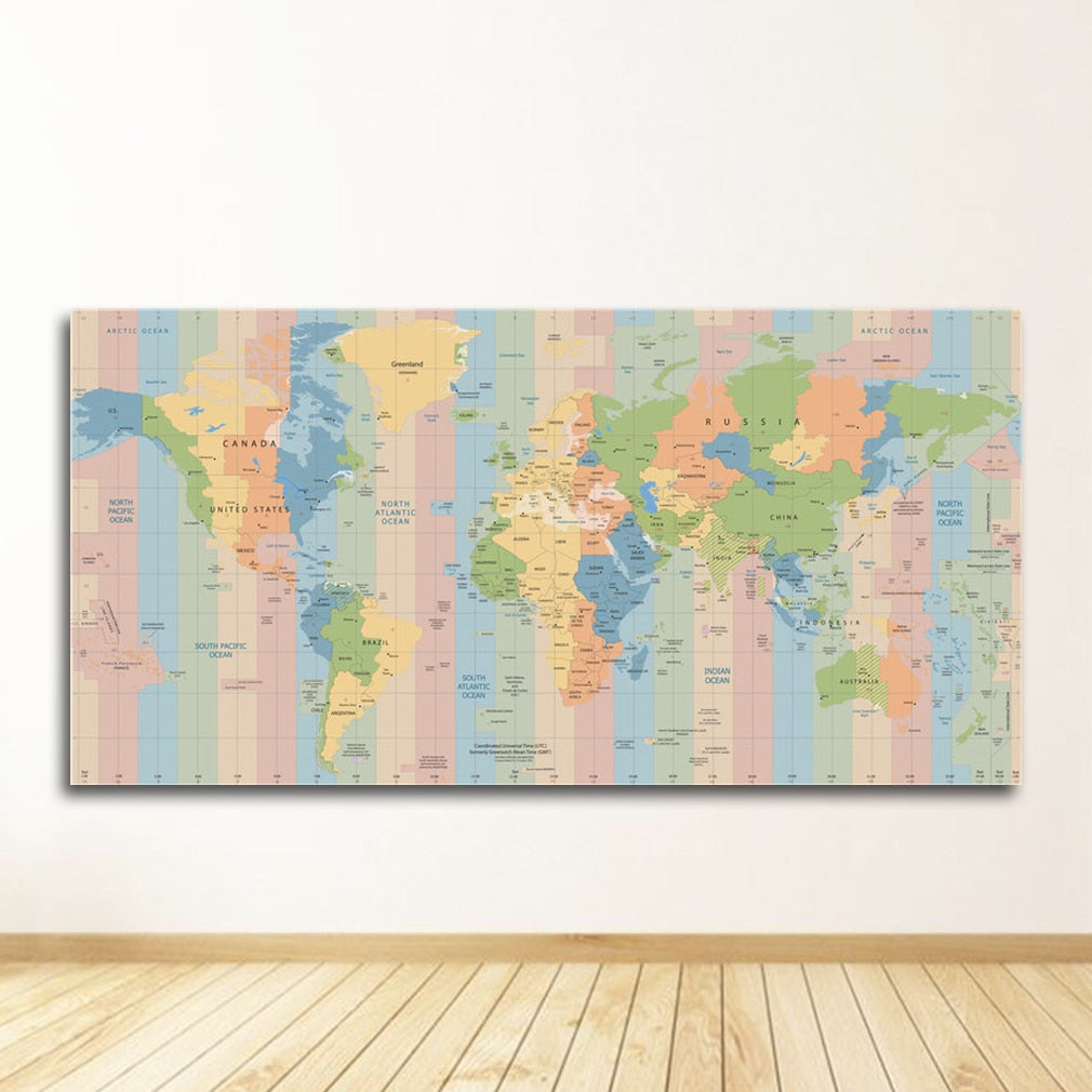 World Map Canvas Art