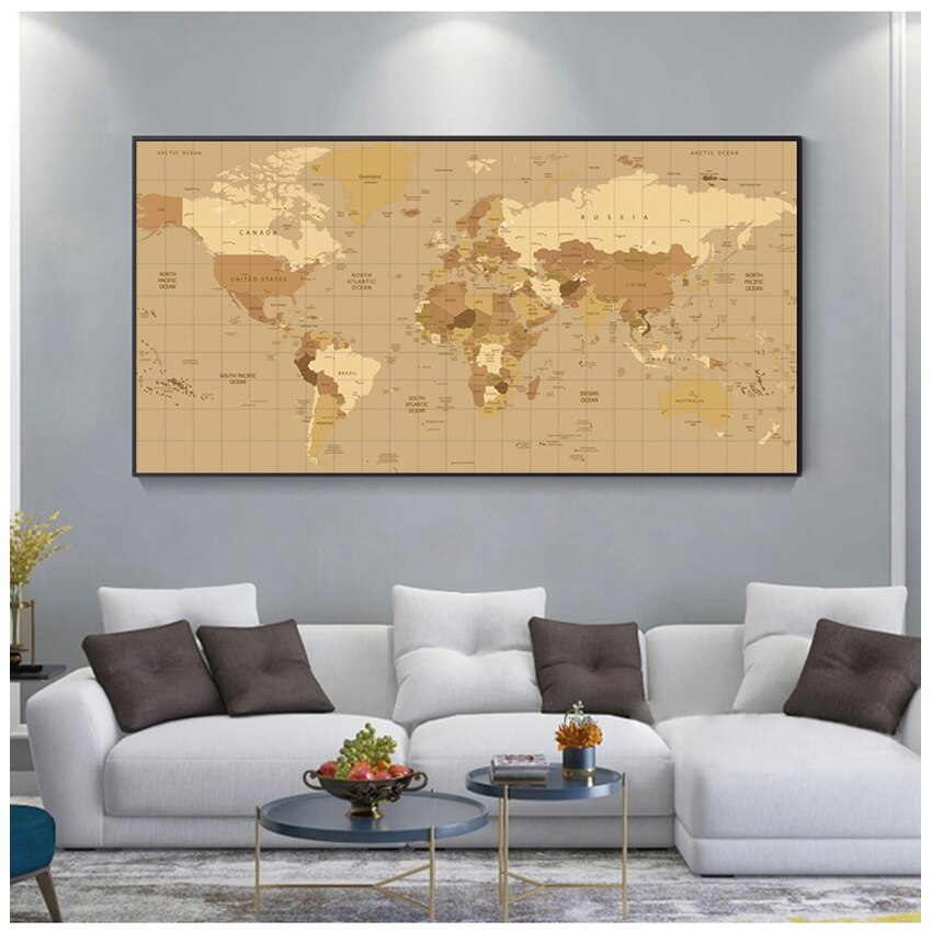 World Map Canvas Art