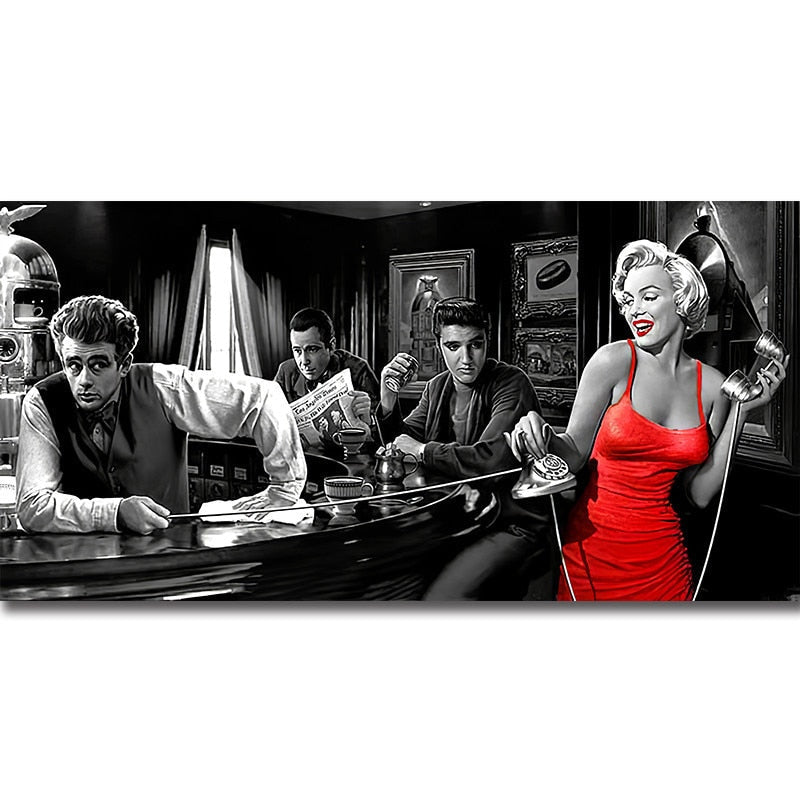 James Dean Marilyn Monroe Elvis Presley Canvas Art