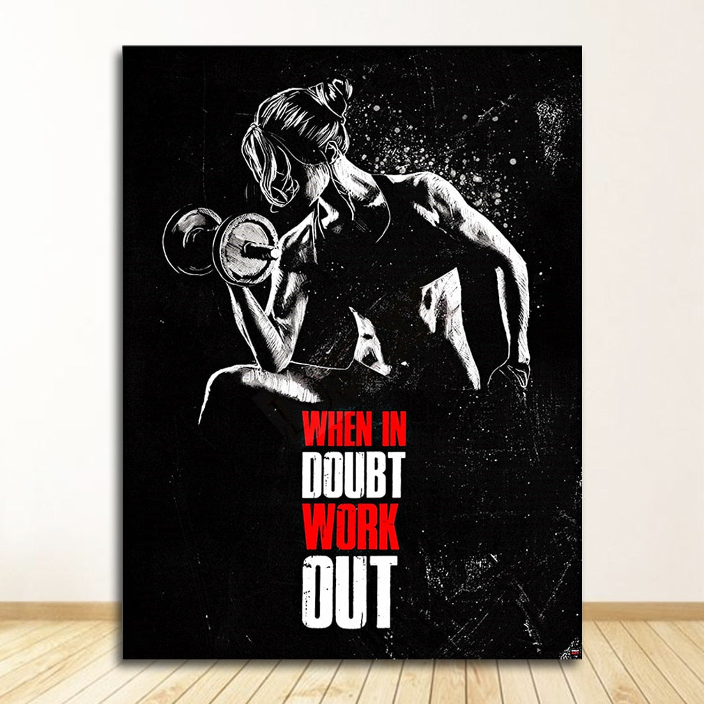 Muscle Bodybuilding Fitness Motivational Quotes Art Canvas