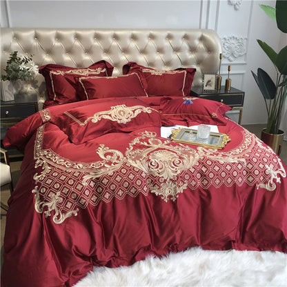 Azalea Damask Sateen Duvet Cover Bedding Set