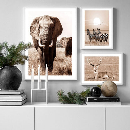 African Savanna Animals Canvas Art