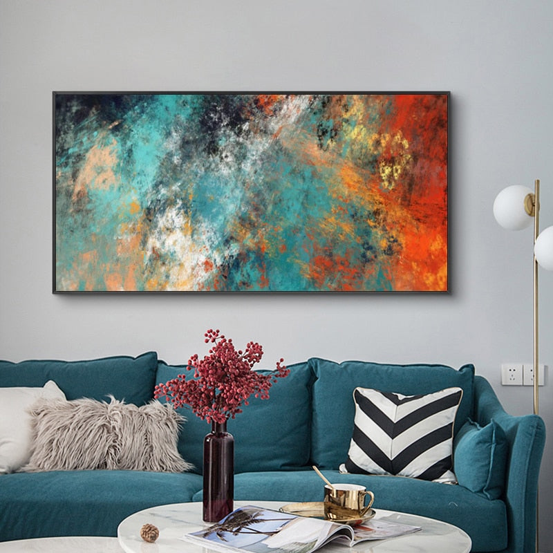 Abstract Colorful Clouds Canvas Art