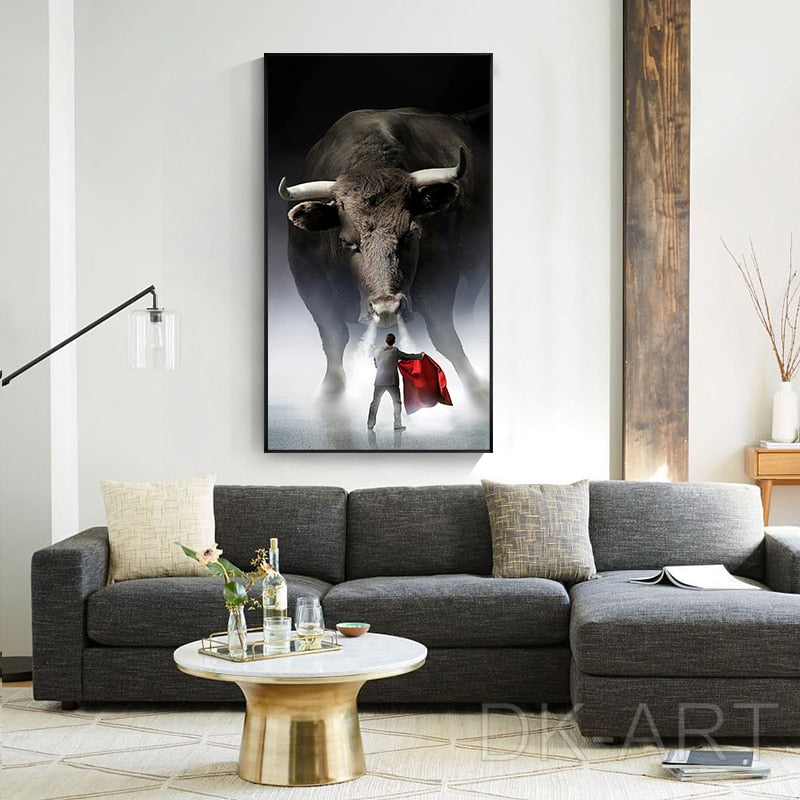 Matador Bull Fight Art Canvas