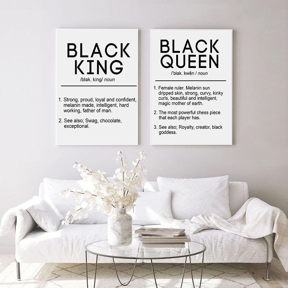 Black King and Queen Definition Quotes Canvas Art