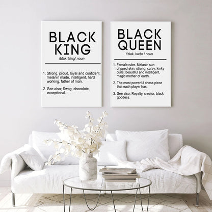 Black King and Queen Definition Quotes Canvas Art