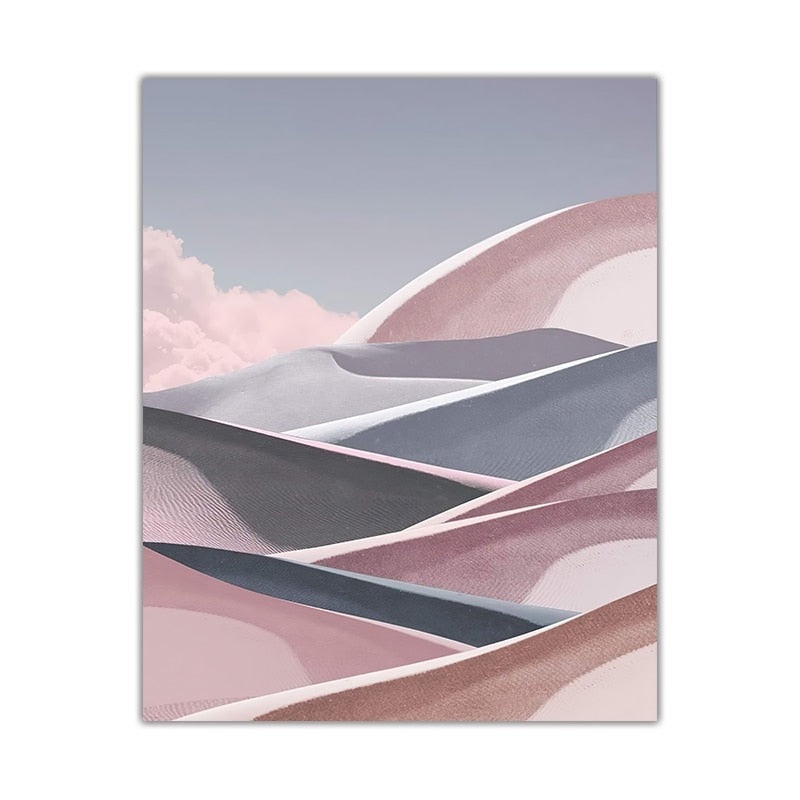 Crescent Moon Mountain Canvas Art