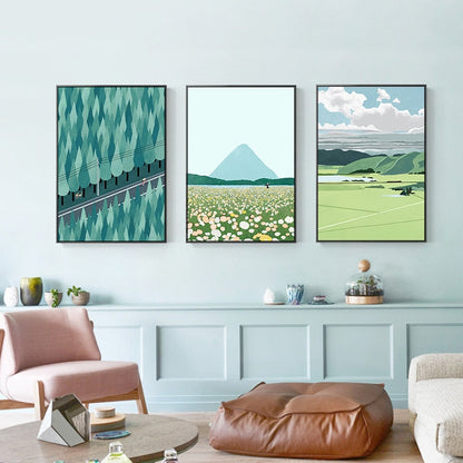 Nordic Abstract Landscape Canvas Art