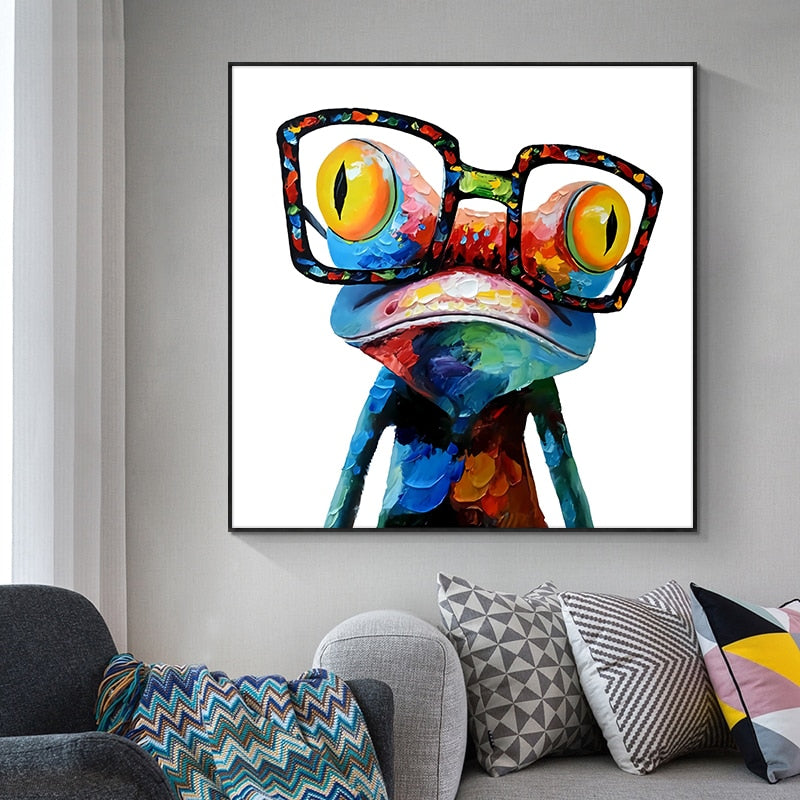 Frog with Glasses Canvas Art