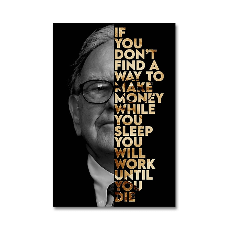 Warren Buffet Steve Jobs Bill Gates Motivational Canvas Art