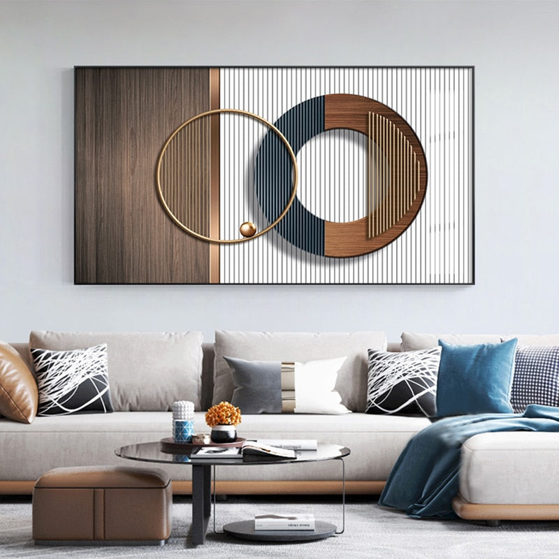 Abstract Geometric Luxury Gold Canvas Art