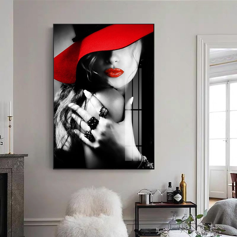 Sexy Red Lips Canvas Art