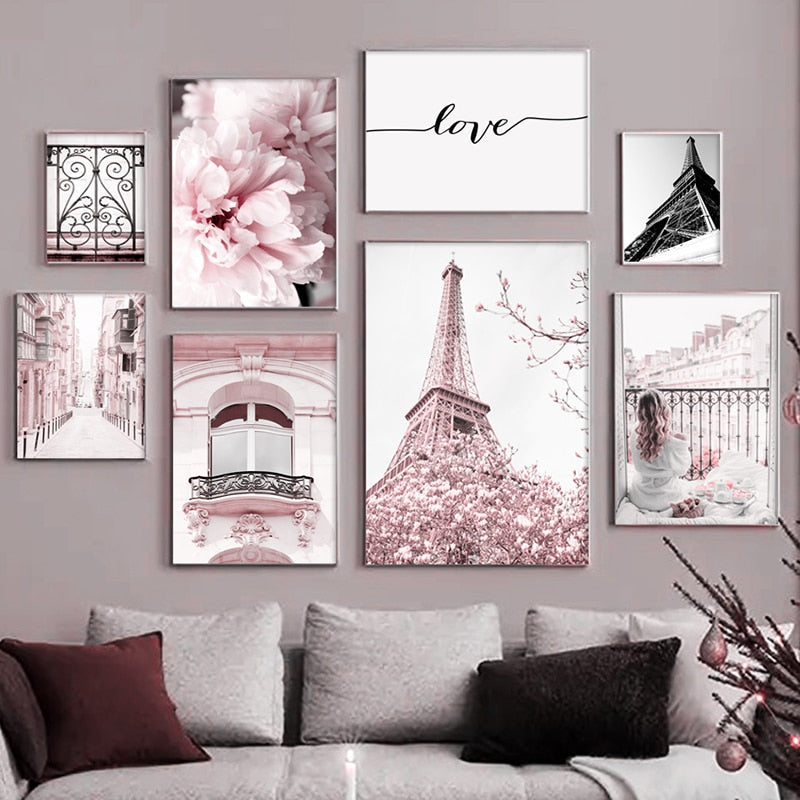 Pink Peony Paris Canvas Art