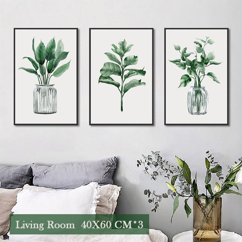 Simple Green Plant Canvas Art