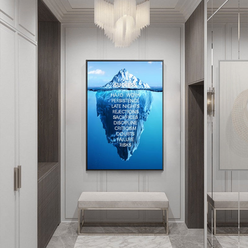 Iceberg with Inspirational Words Canvas Art