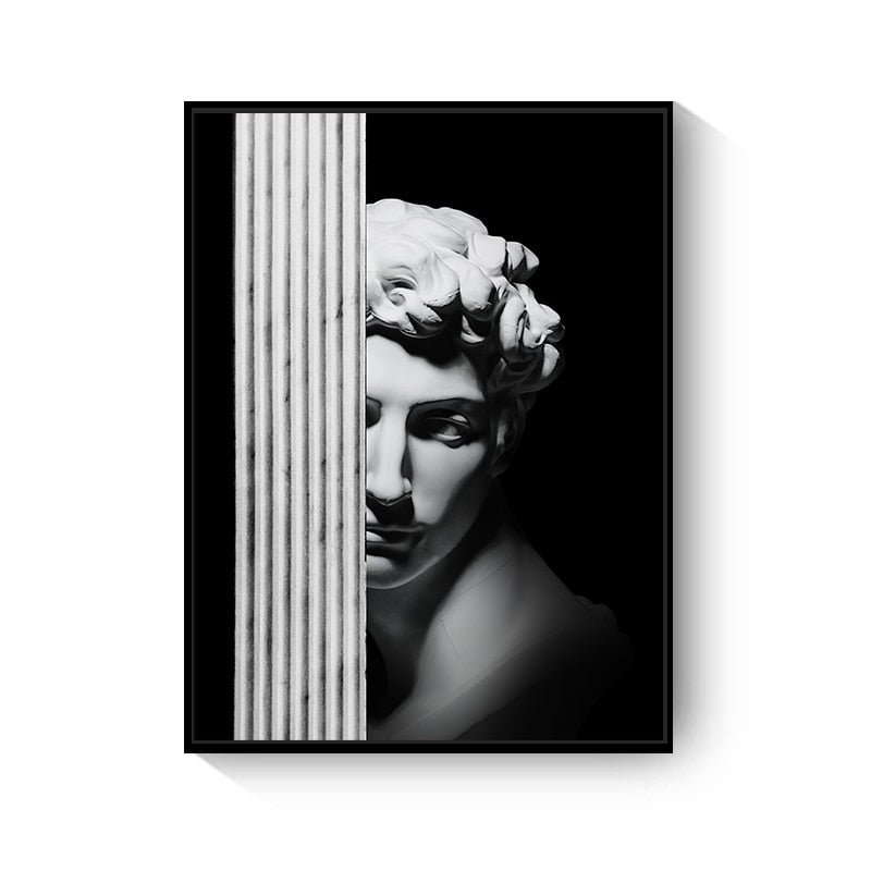 Black and White David Canvas Art