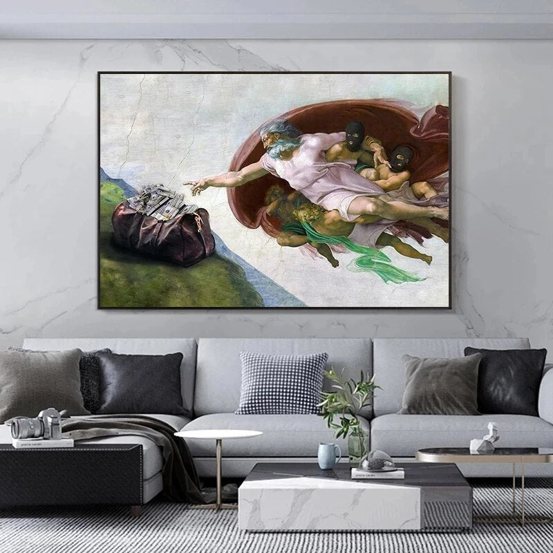 Hand of God Funny Canvas Art