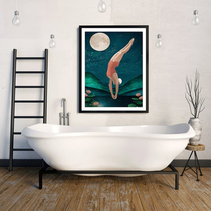 Woman Diving Canvas Art