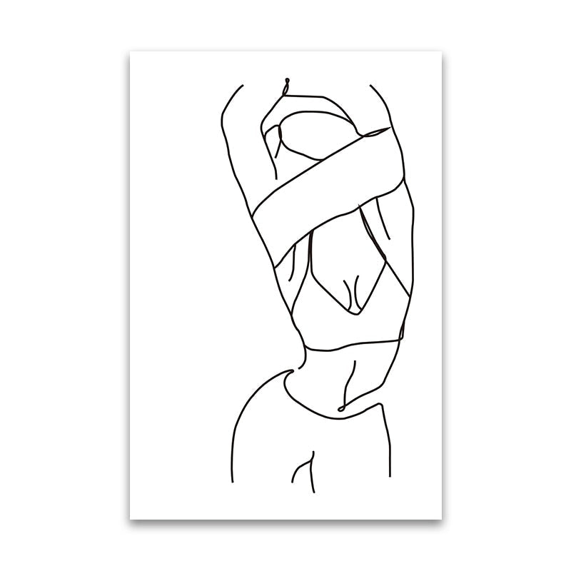 Minimalist Body Lines Canvas Art