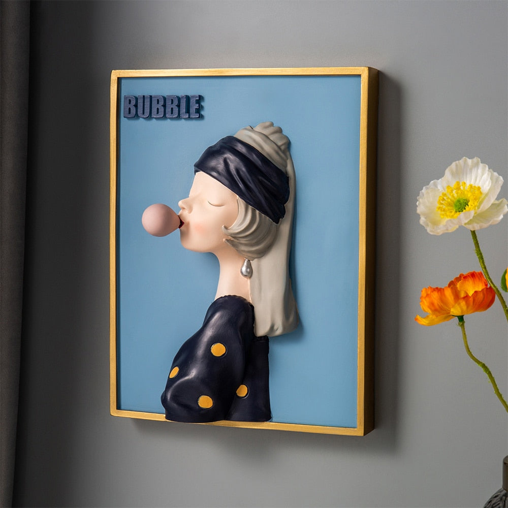 Bubble Girl Canvas Art