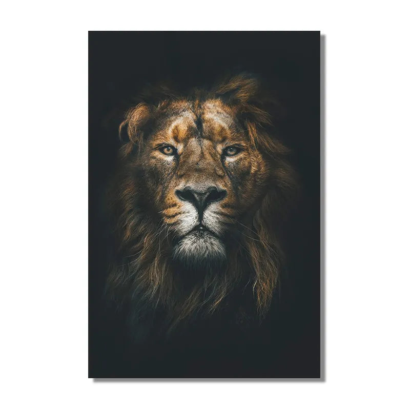 Lion Head Portrait Canvas Art