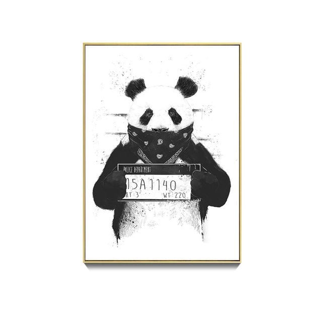 Cute Panda Bamboo Canvas Art