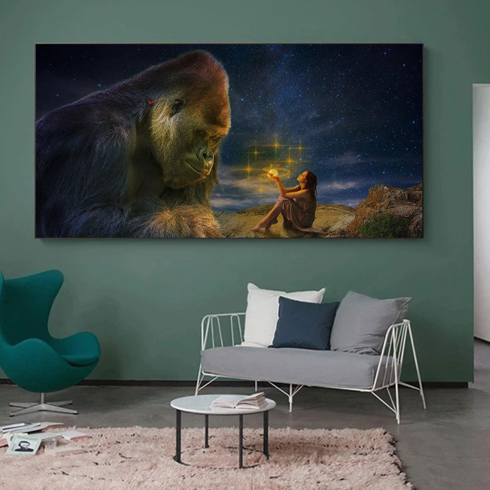 King Kong and The Beauty Canvas Art