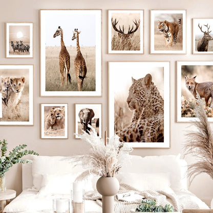 African Savanna Animals Canvas Art