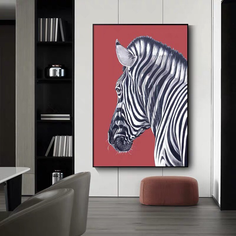 Zebra Horse Red Glove Ring Canvas Art