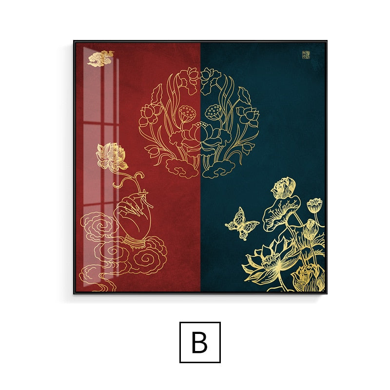 Chinese Gold Dragon Canvas Art