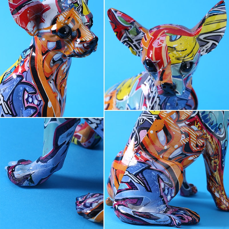 Graffiti Chihuahua Resin Statue