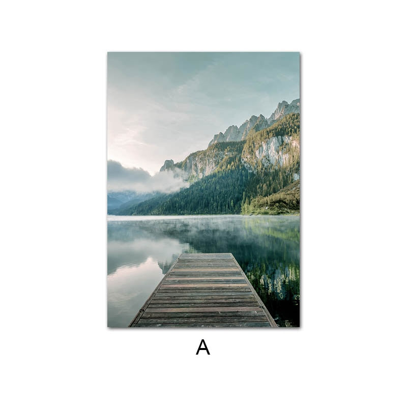 Scandinavian Nature Landscape Canvas Art