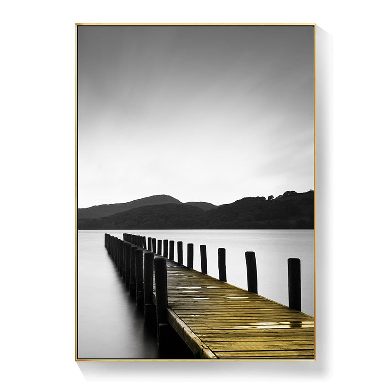 White and Black Bridge Reef Rock Canvas Art