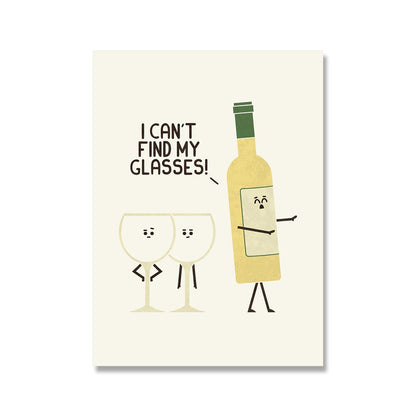 Funny Food Wine Canvas Art