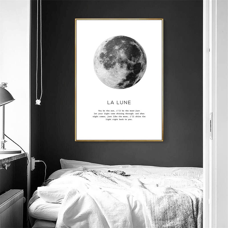 Black and White Moon Quotes Canvas Art