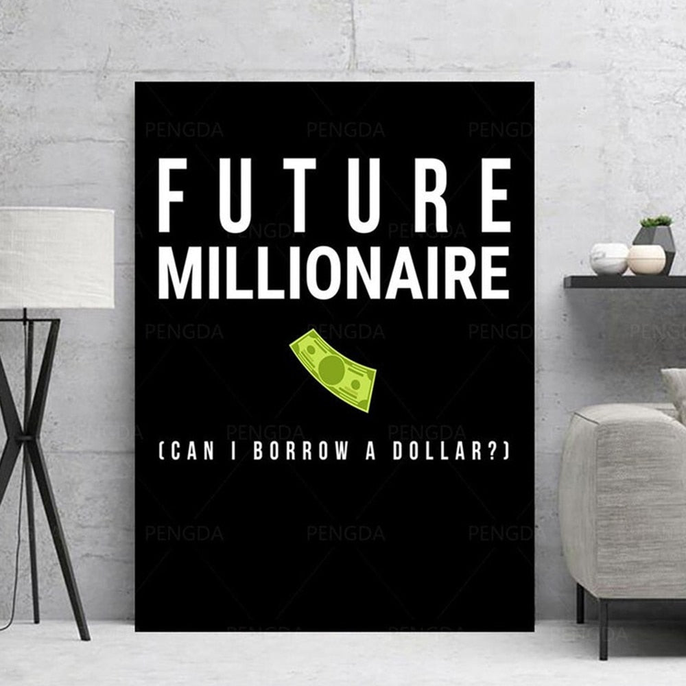 Future Millionaire Motivational Canvas Art