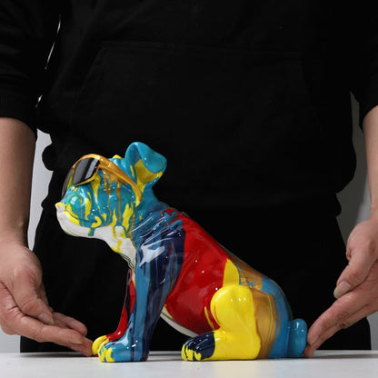 Graffiti Bulldog Resin Statue