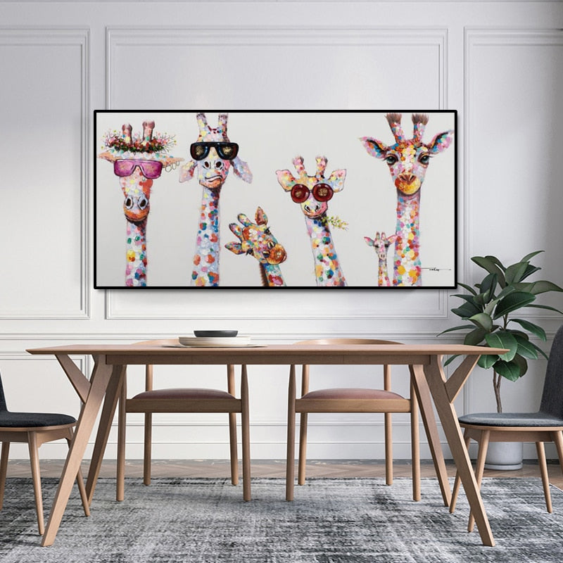 Cute Giraffes Canvas Art