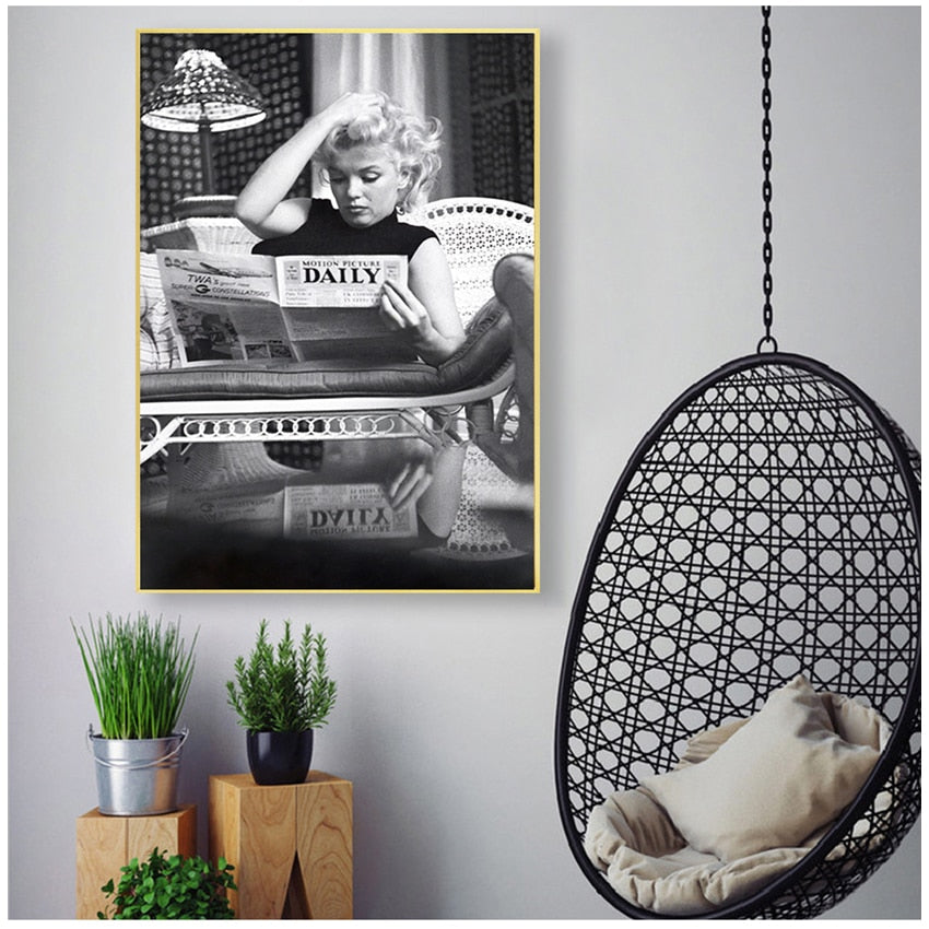 Black and White Marilyn Monroe Canvas Art