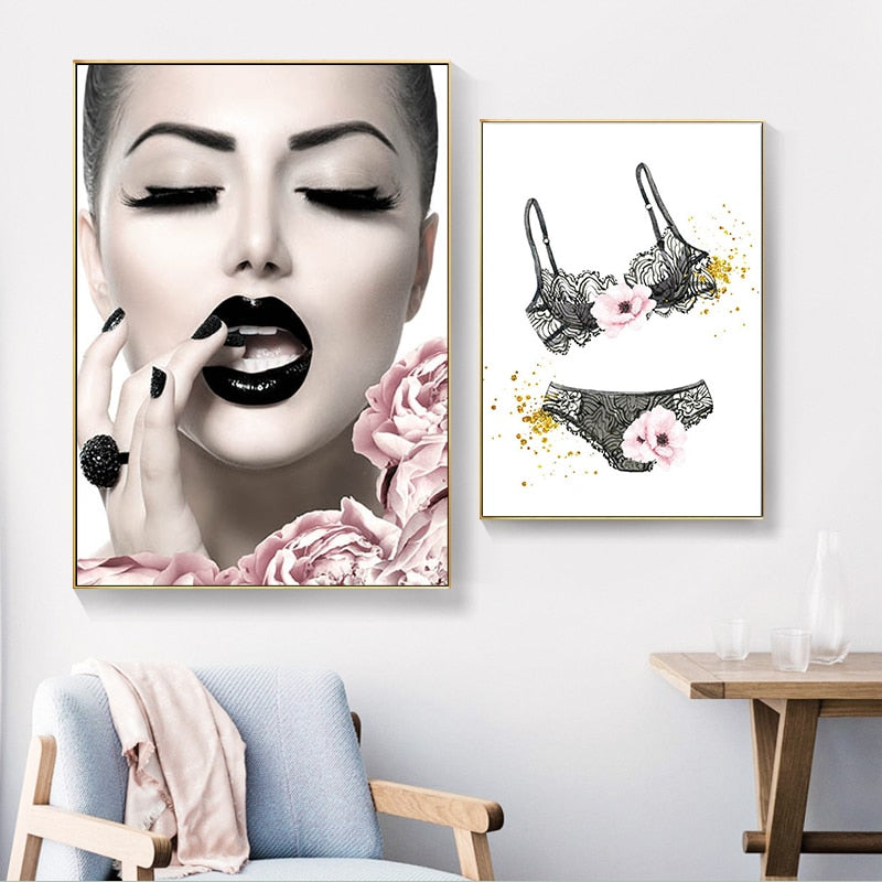 Pink Women Stuff Canvas Art